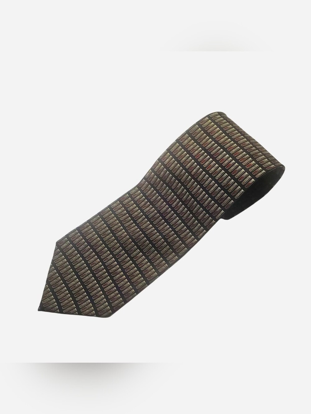 Vintage Silk Tie Mens DiMoggio 58" Made In Korea Textured Geometric Print 1980s